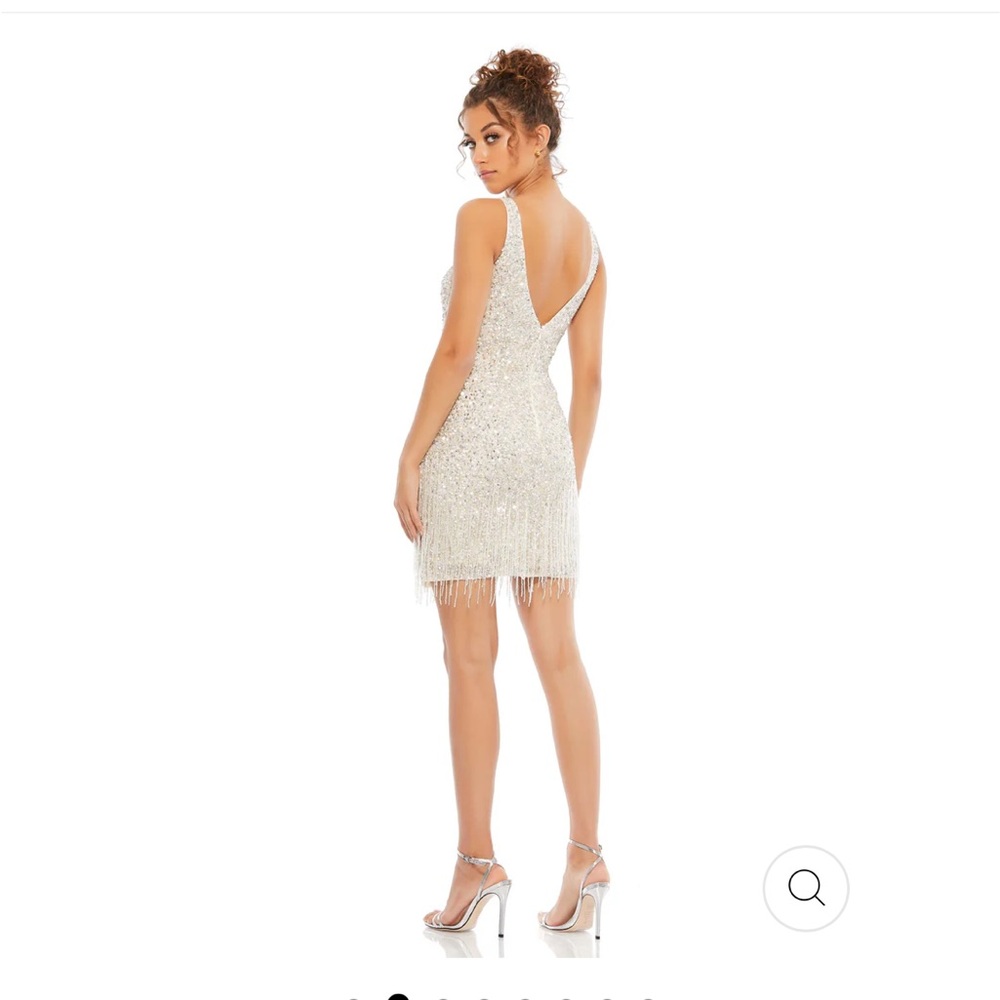 BEADED FRINGE SEQUINED MINI DRESS